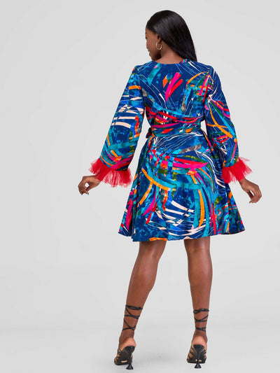 Marumara Creations Tausi Shift Dress - Turquoise - Shopzetu