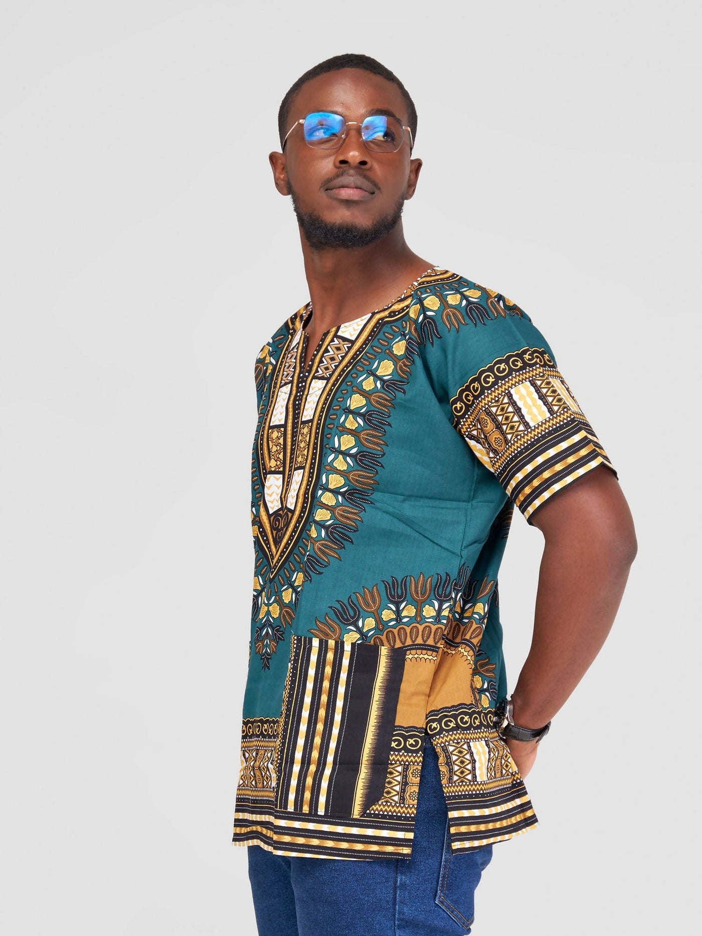 Ankarated Melo Dashiki Shirt - Emerald Green - Shopzetu