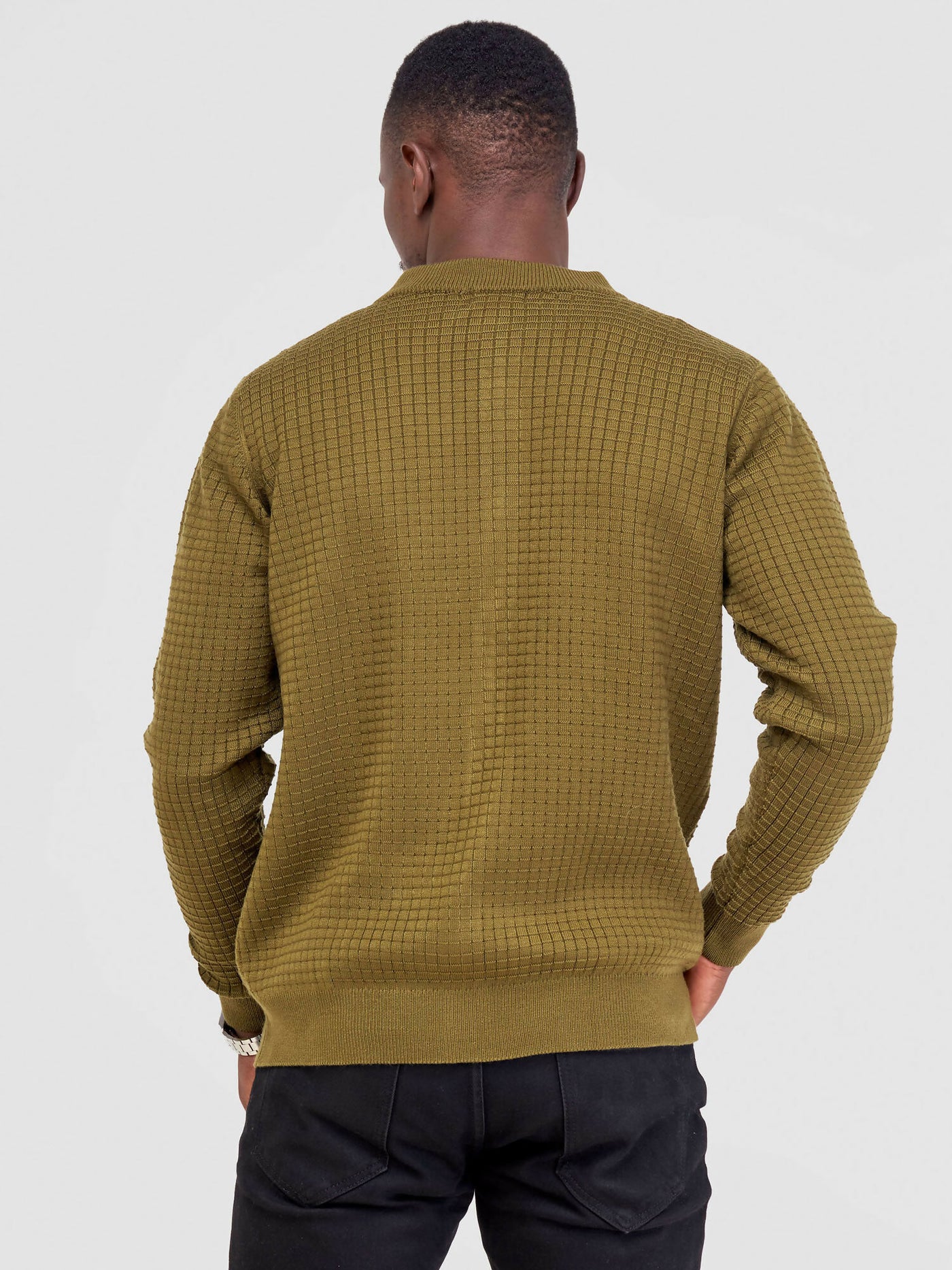 Anel's Knitwear Zetu Men's Zipped Sweater - Jungle Green