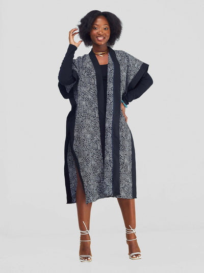 Ankara By Chimzy Dapple Coat - Black / White - Shopzetu