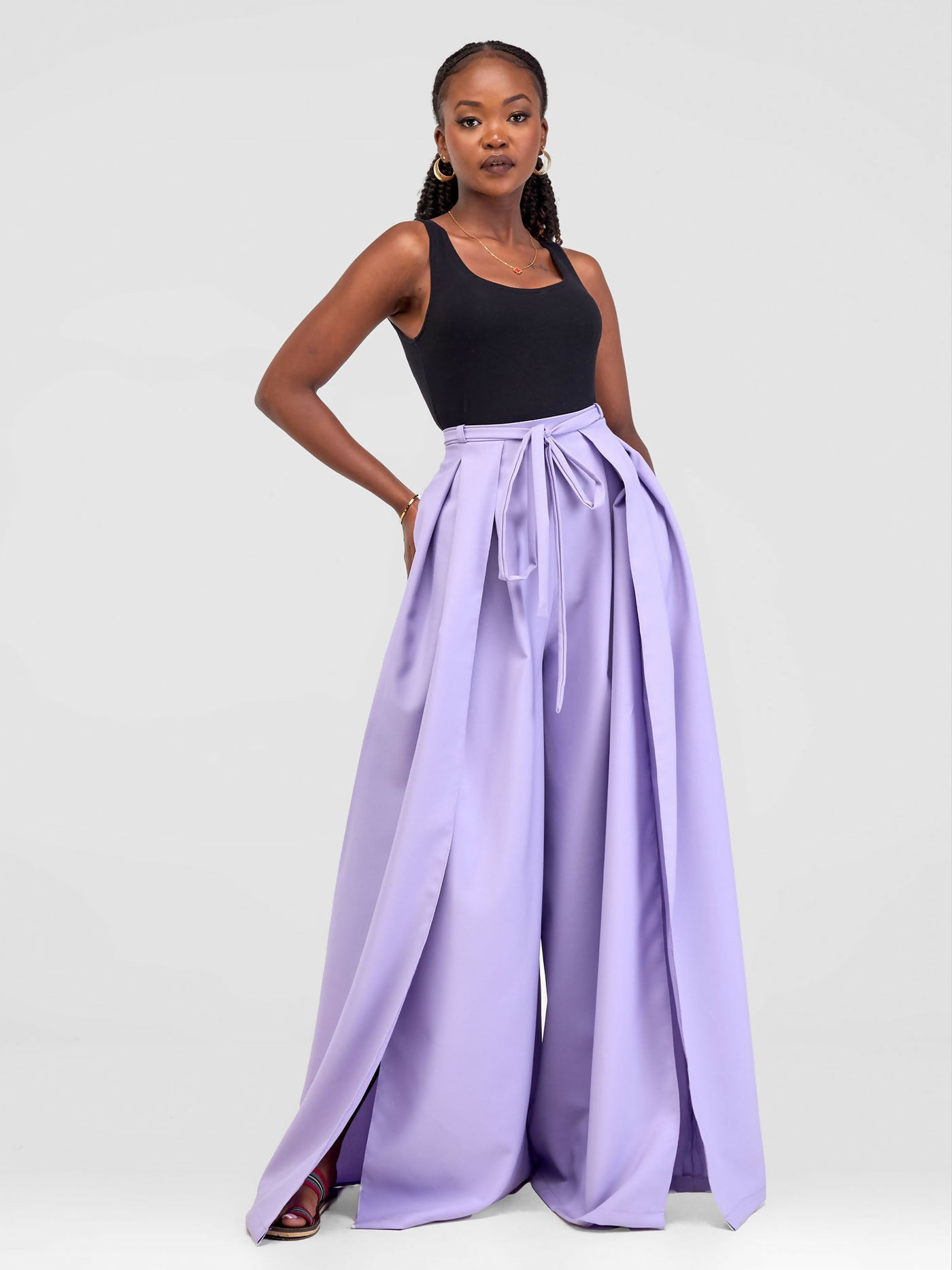 Tausi Palazzo Pants - Lilac