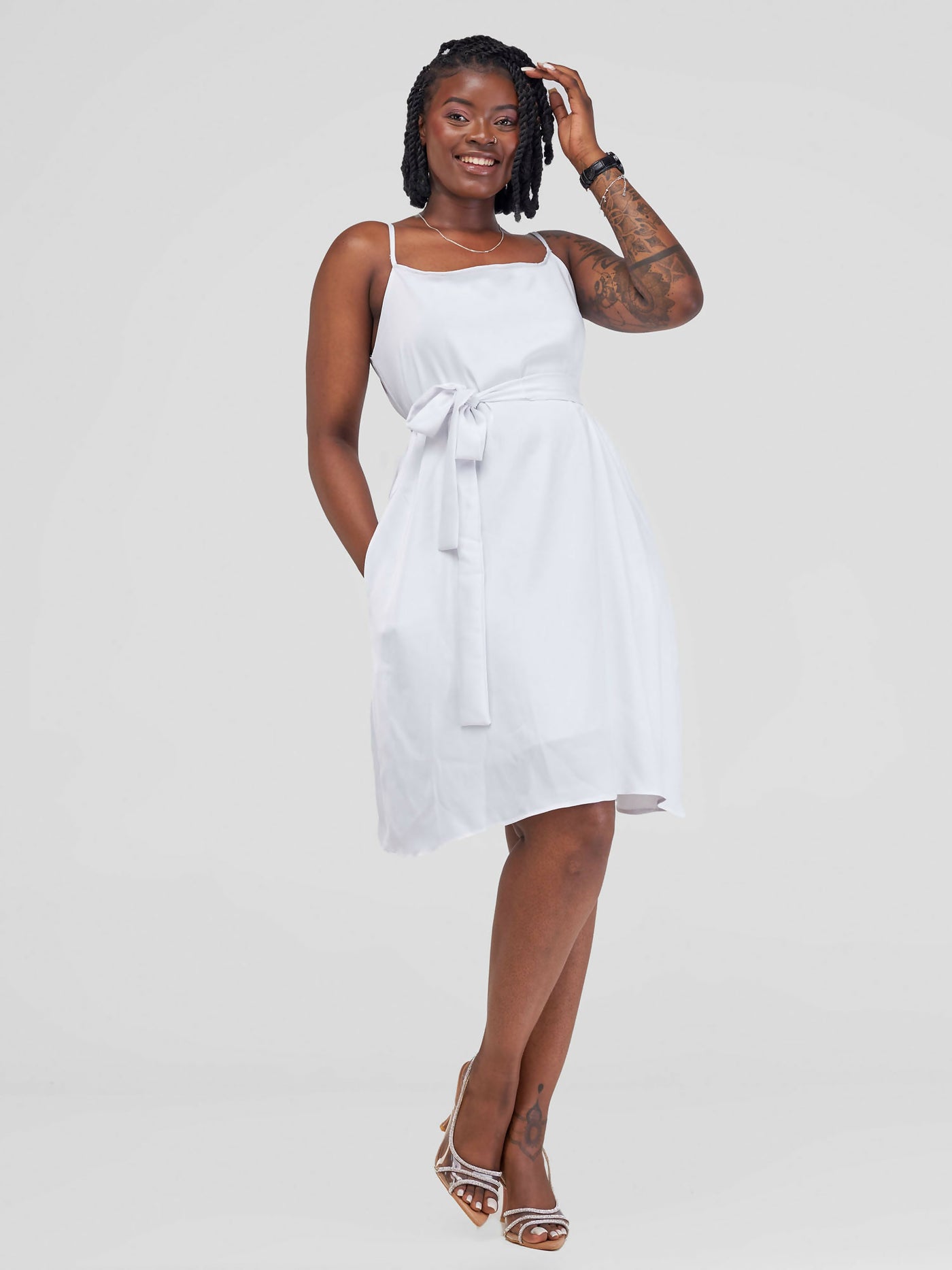 Tayari Fashion House Sankara Silk Dress - White