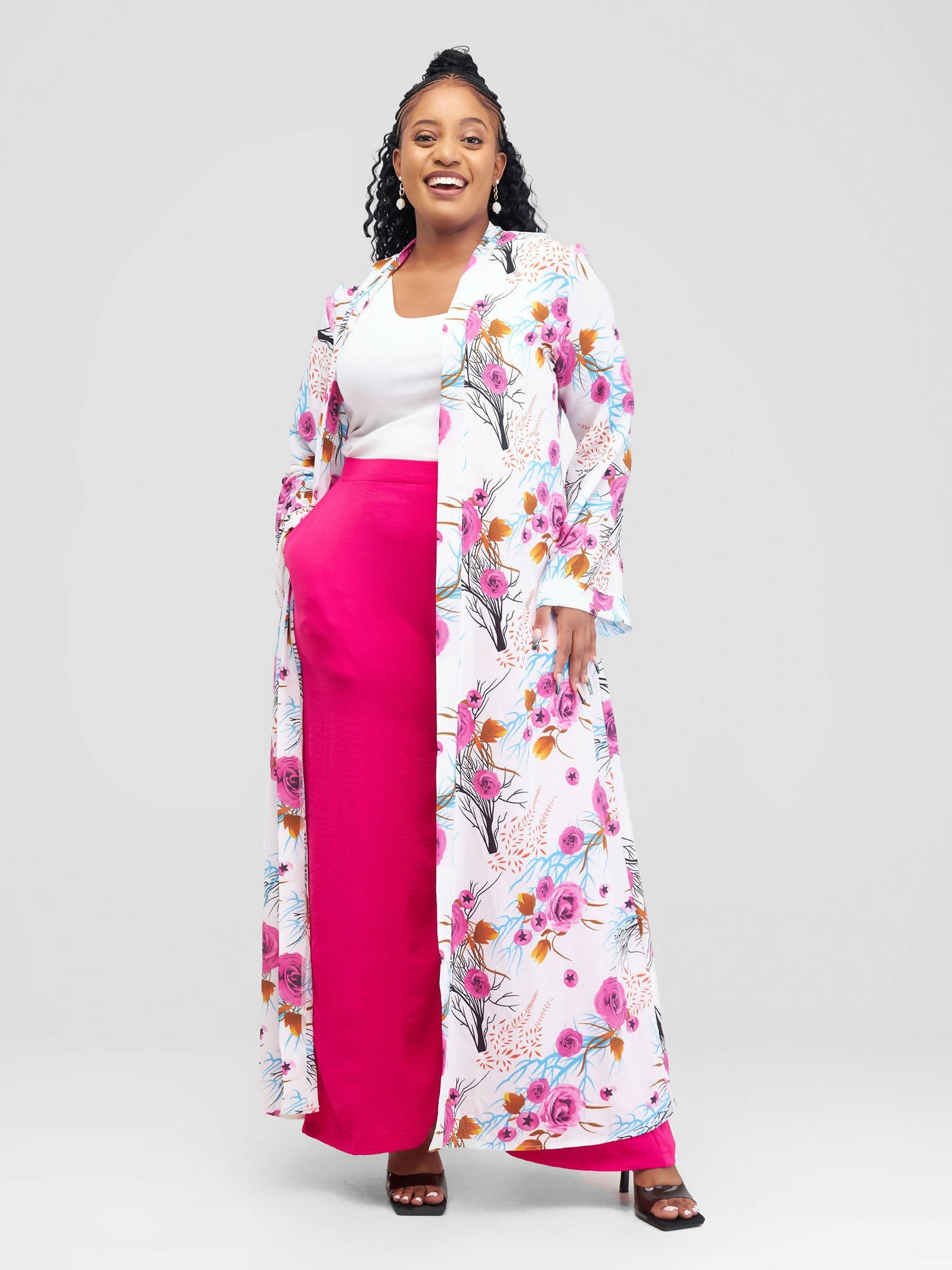 Wide Leg Pant - Pink - Shopzetu