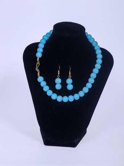 Klewisia Closet Shiny Pearls Necklace - Blue - Shopzetu