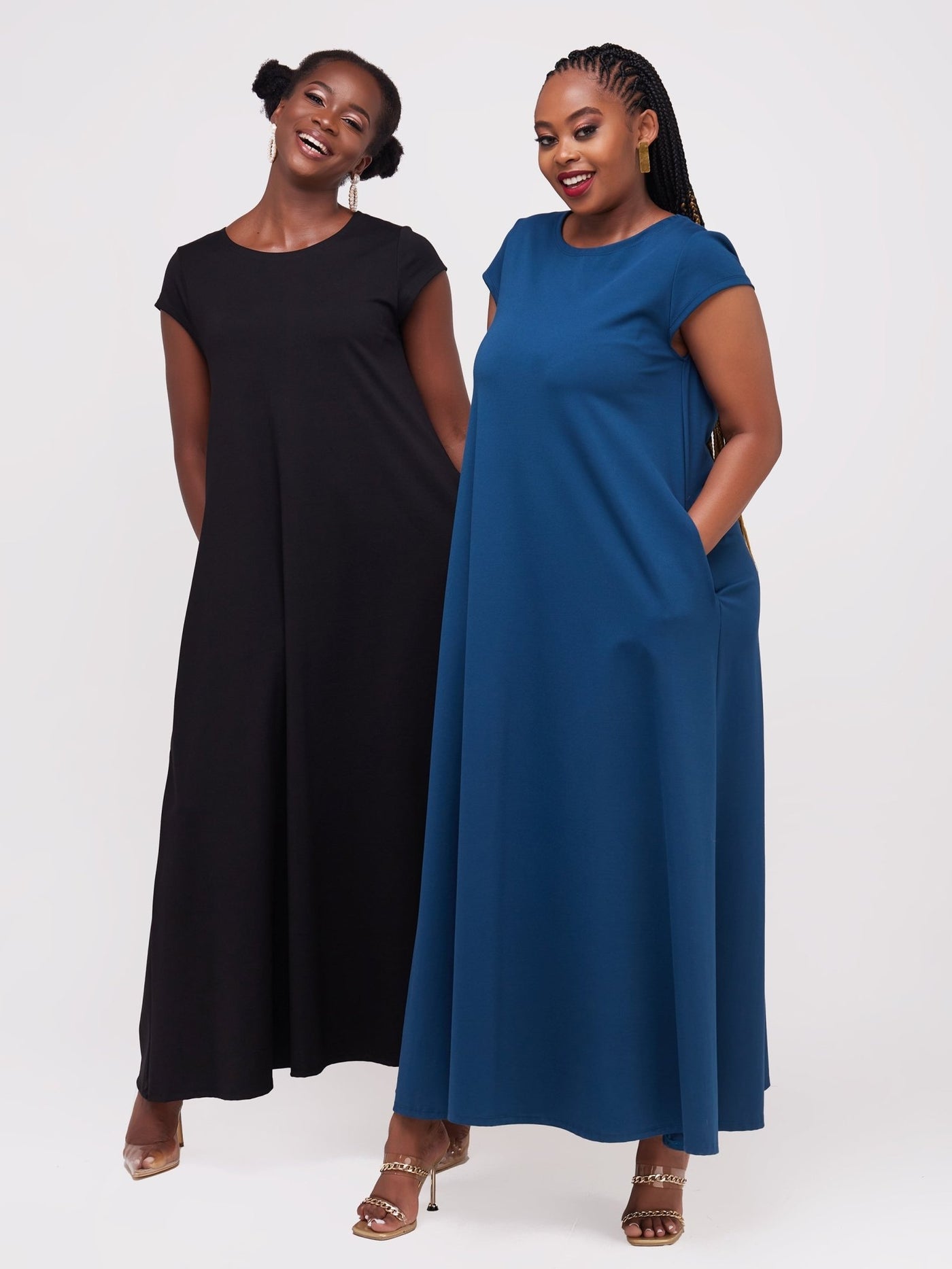 Vivo Basic Kena Tent Maxi Dress - Black - Shopzetu