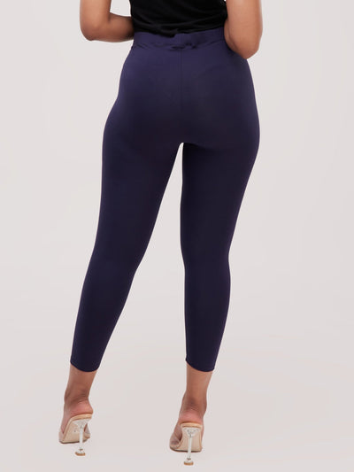 Vivo Basic Capri Leggings - Navy Blue - Shopzetu