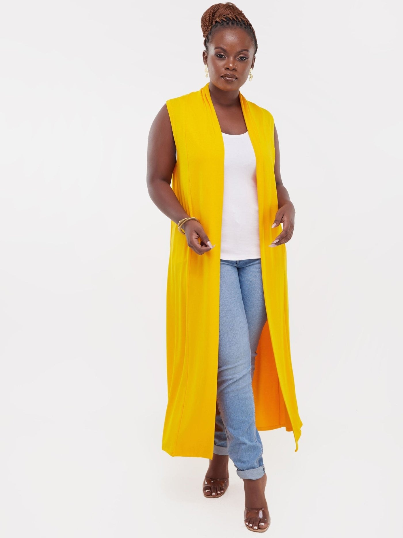 Vivo Basic Sleeveless Long Lily Waterfall - Yellow - Shopzetu