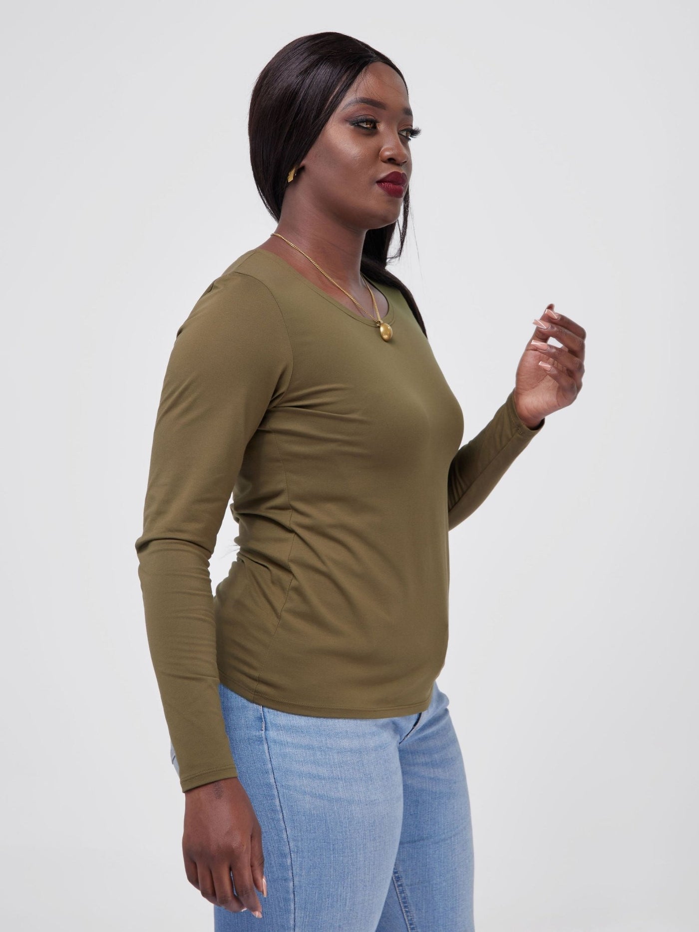 Vivo Basic Long Sleeved Top - Hunters Green - Shopzetu