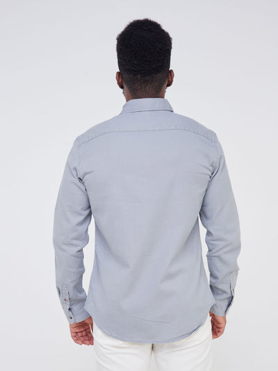 Alladin Zecchino Men's Long Sleeve Shirt - Light Grey - Shopzetu