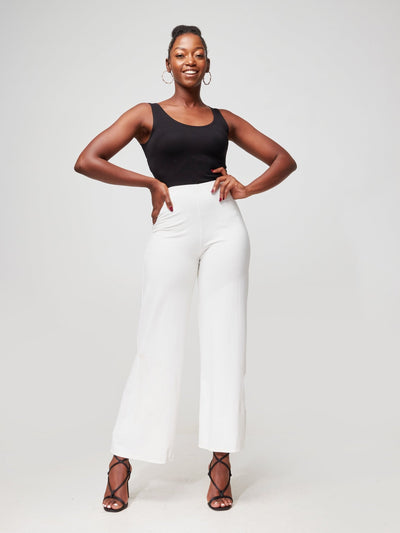 Vivo Upe Wide Leg Pants - White - Shopzetu