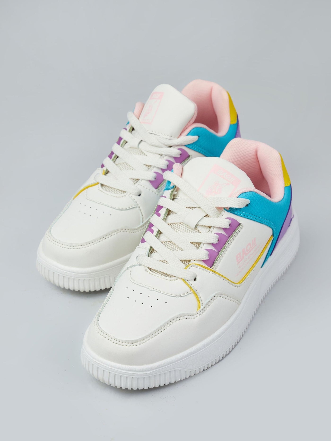 Ziatu Women's 3-Tone Out of Boundary Sneakers - Purple - Shopzetu