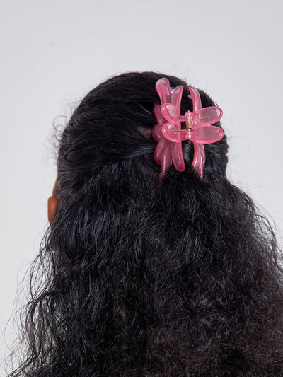 Mona Flower Power Claw Clip - Pink - Shopzetu