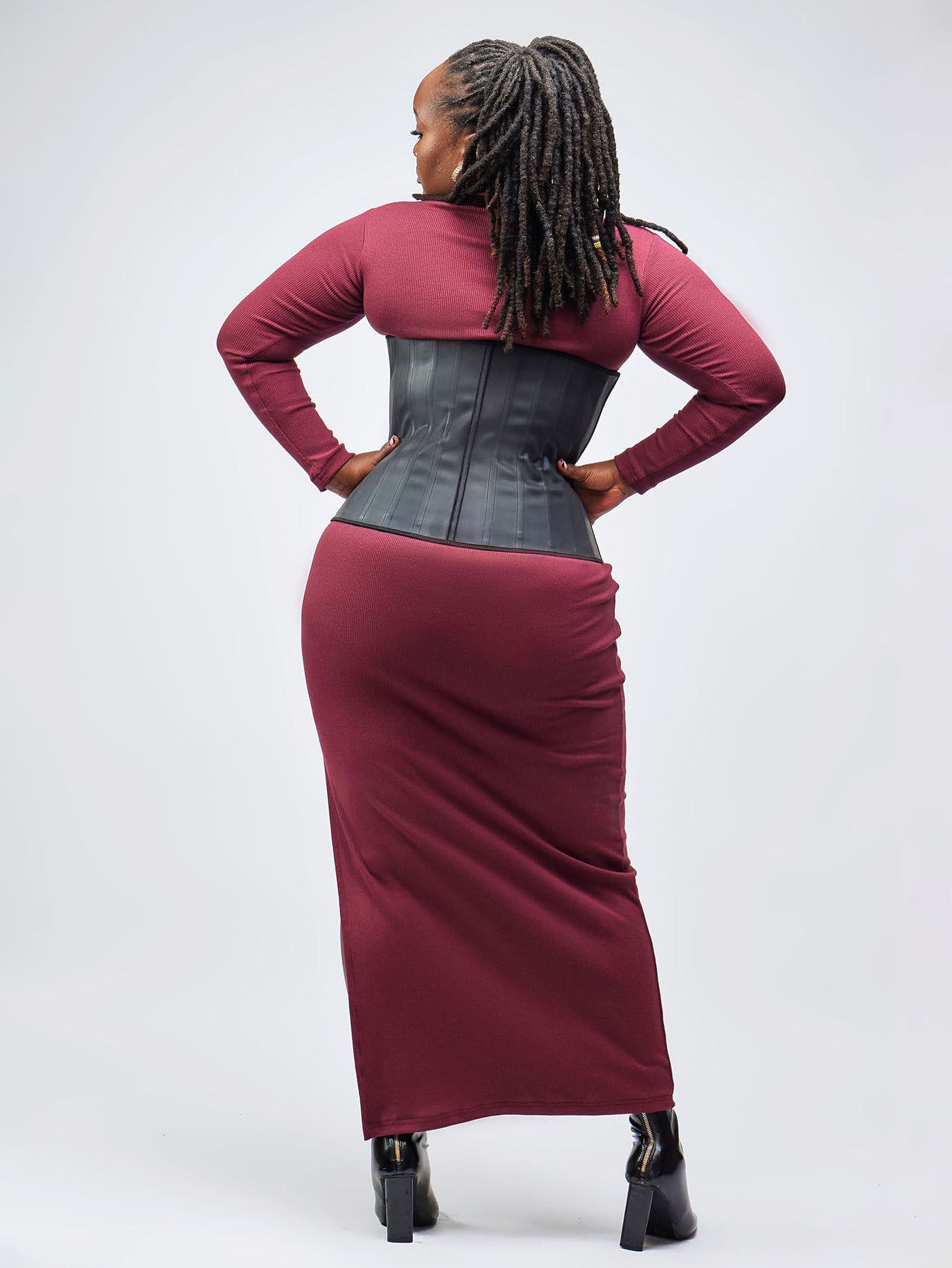 Zia Africa"Bailey"Maxi Bodycon Dress - Burgundy