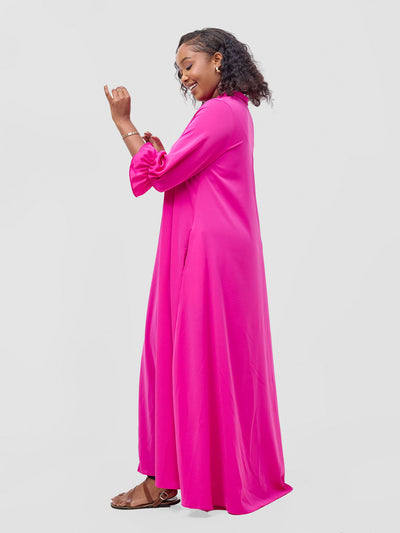 Hadiya Flounce Sleeve Maxi - Pink