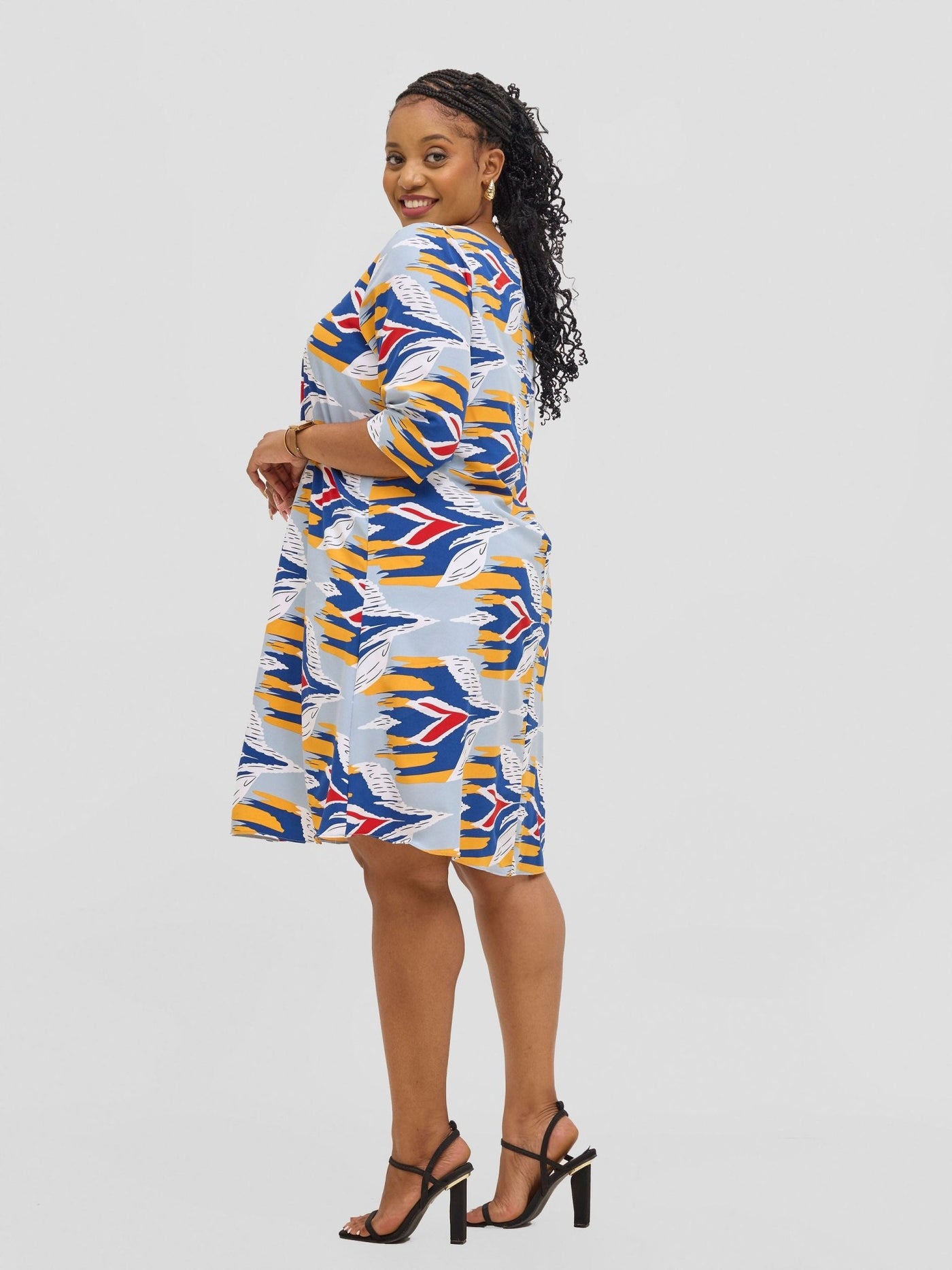 Vivo Ayo Tent Dress - Blue / Red Print - Shopzetu