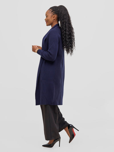 Vivo Long Sleeve Midi Waterfall - Navy Blue