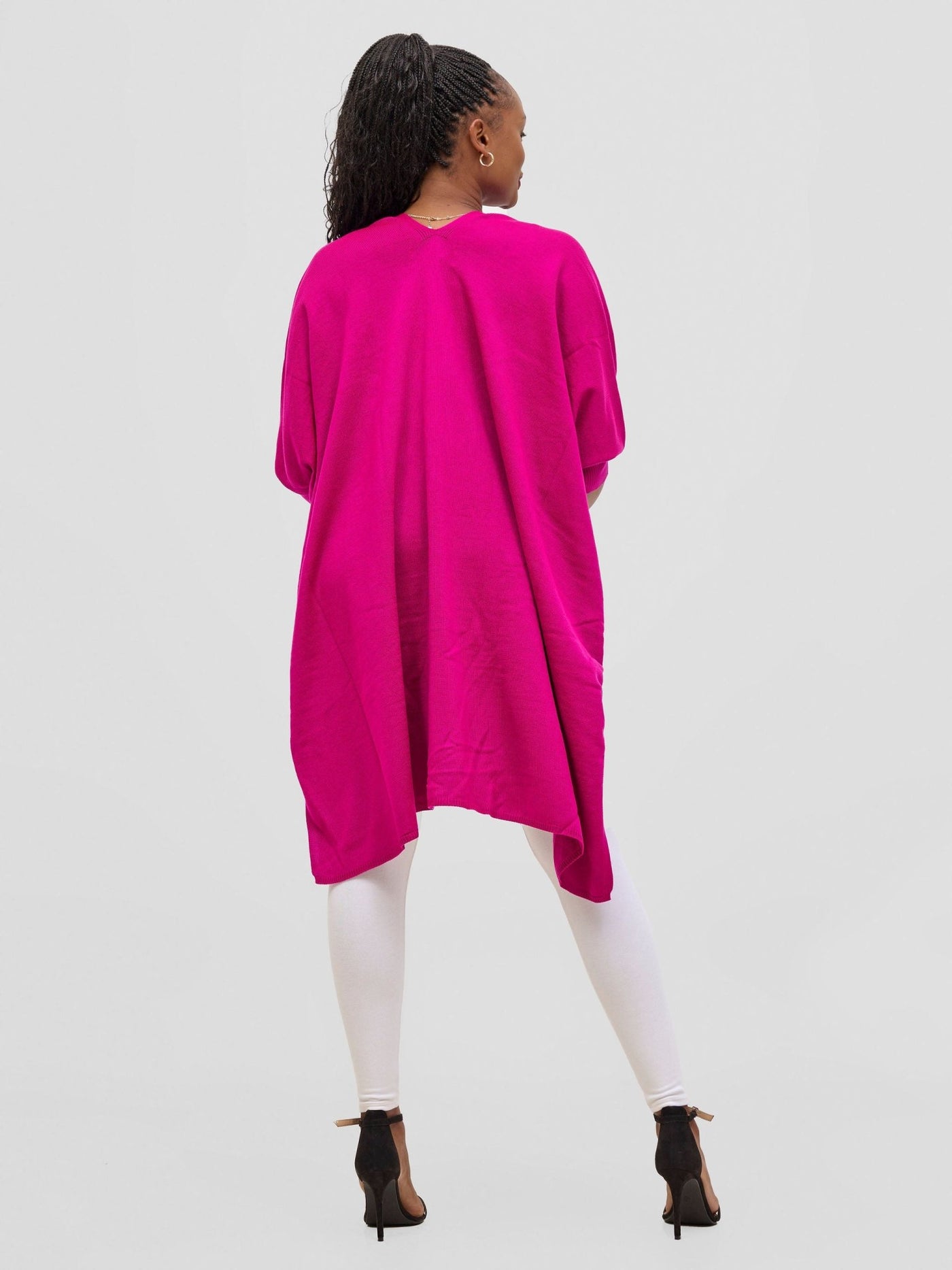 Vivo Cuffed Wrap Poncho - Fuchsia - Shopzetu