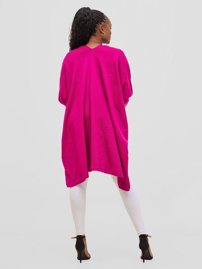 Vivo Cuffed Wrap Poncho - Fuchsia - Shopzetu