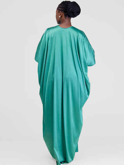 Vivo Sarabi Panelled V - Neck Kaftan - Light Green - Shopzetu