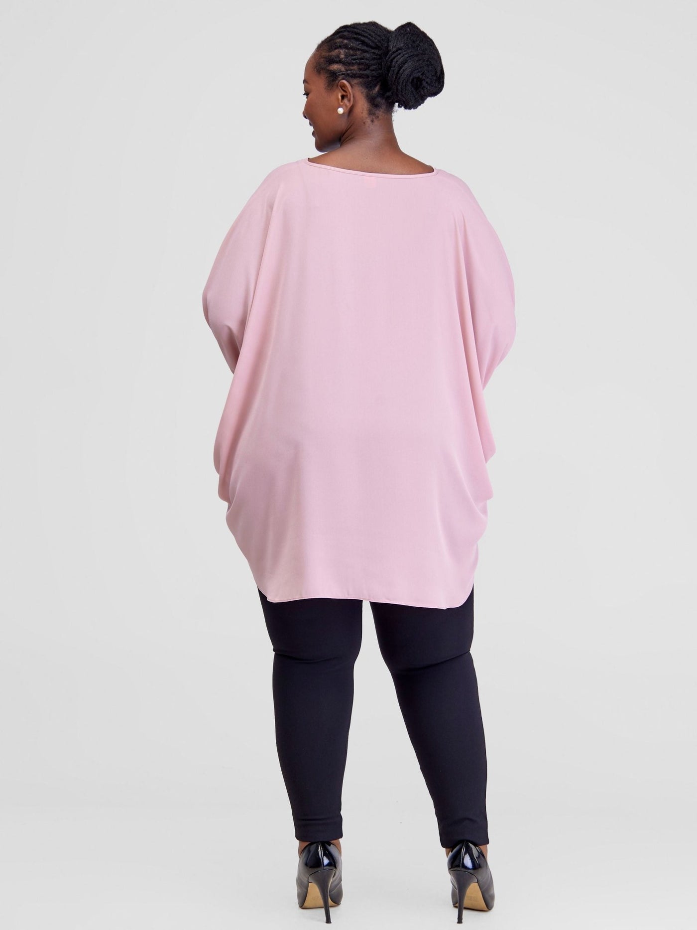 Vivo Mistari Gathered Sleeve Top - Dark Pink - Shopzetu