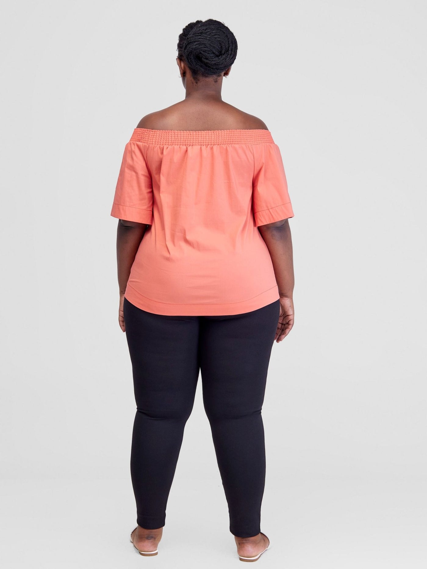 Safari Zene Off Shoulder Top - Coral - Shopzetu