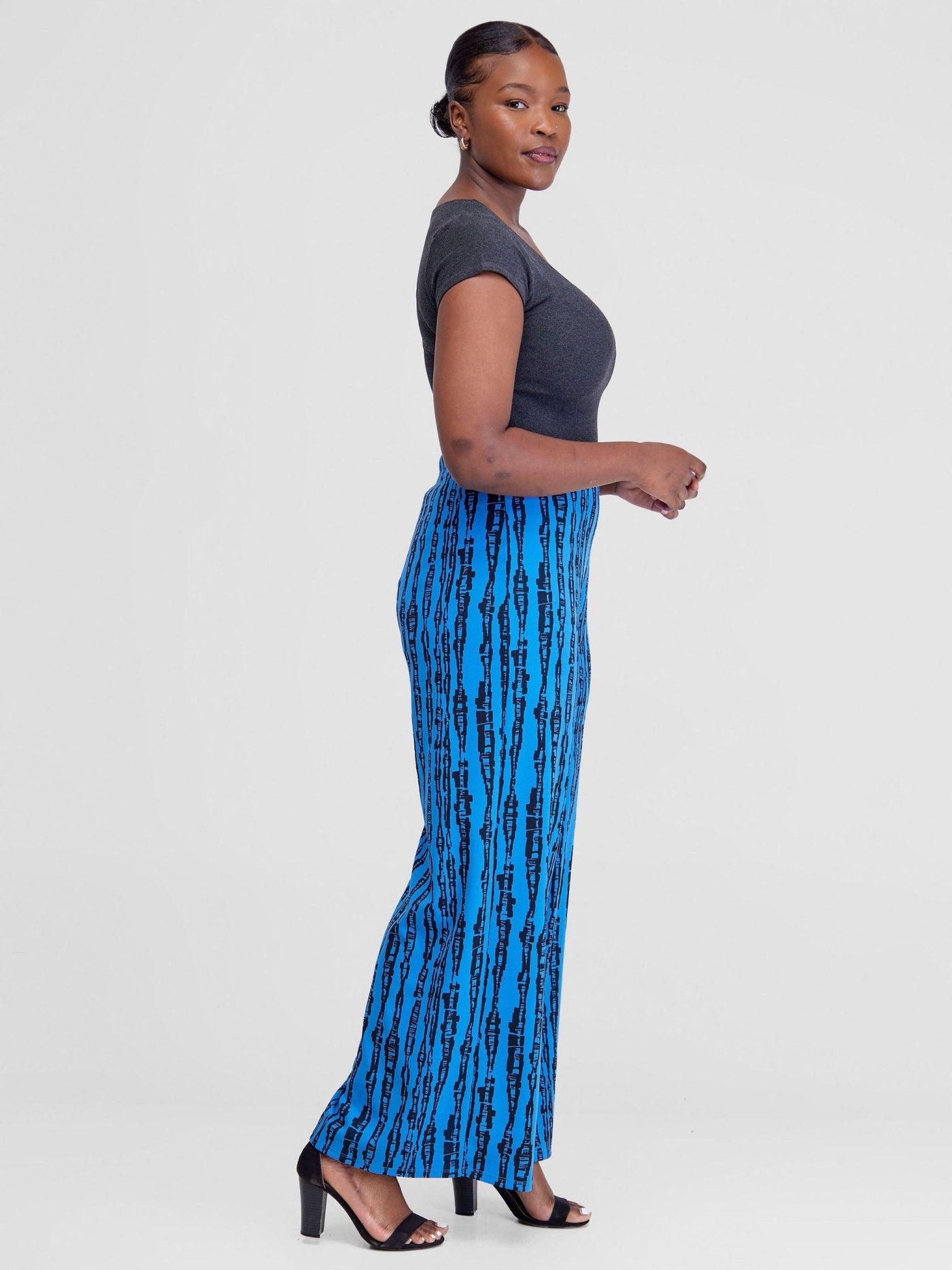 Vivo Imara Wide Leg Pants - Blue / Black Miwa Print - Shopzetu