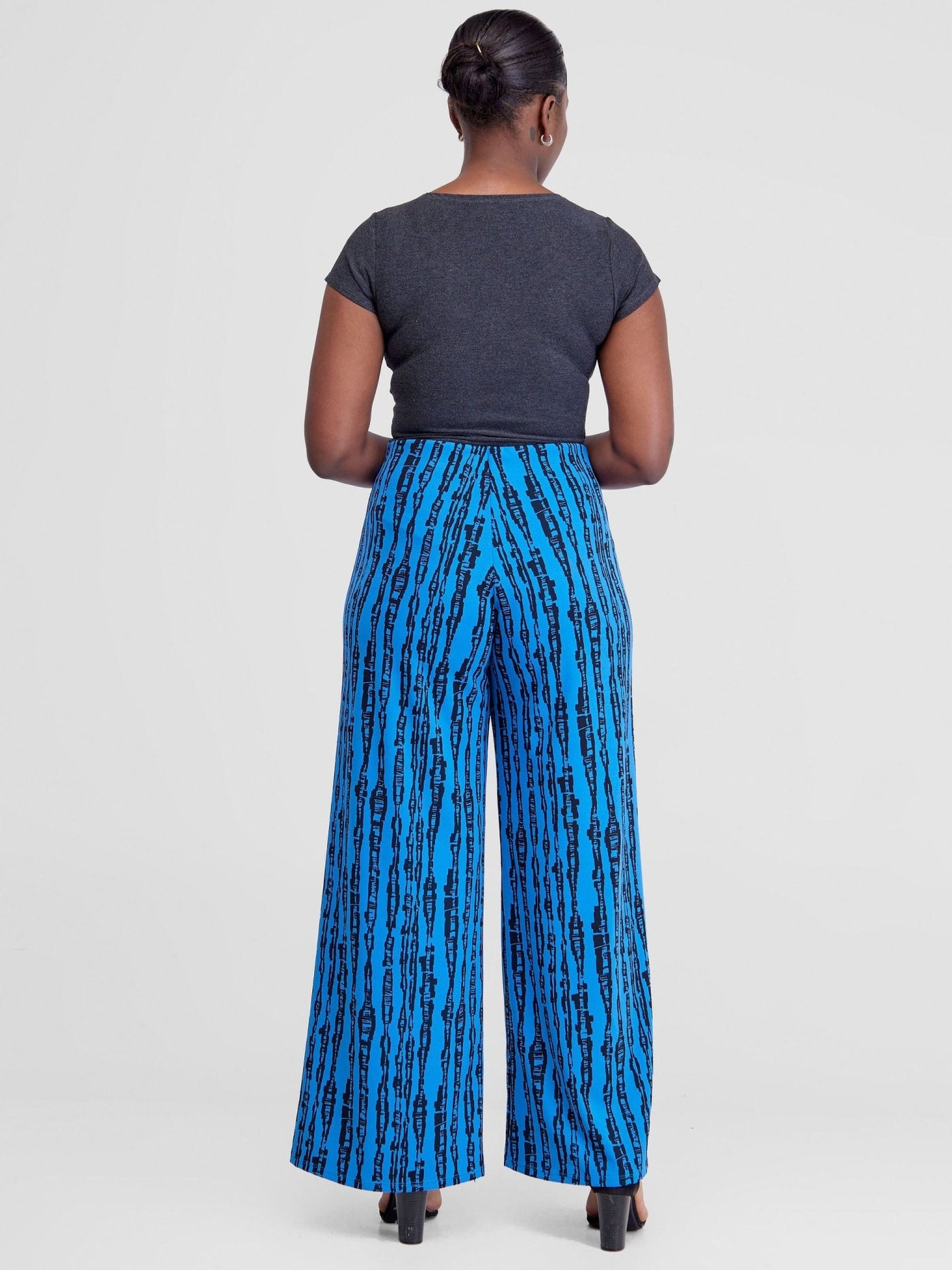 Vivo Imara Wide Leg Pants - Blue / Black Miwa Print - Shopzetu