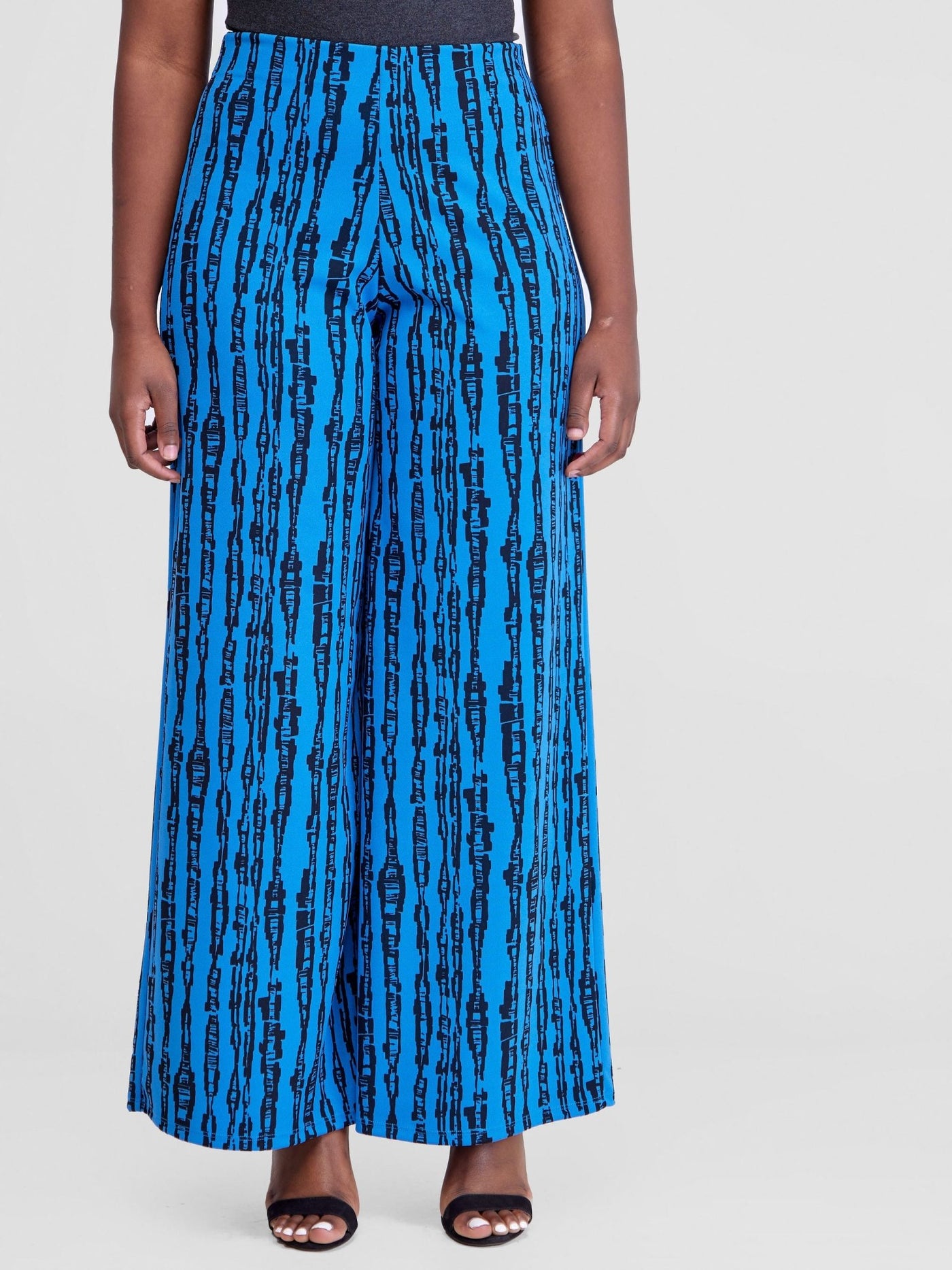 Vivo Imara Wide Leg Pants - Blue / Black Miwa Print - Shopzetu