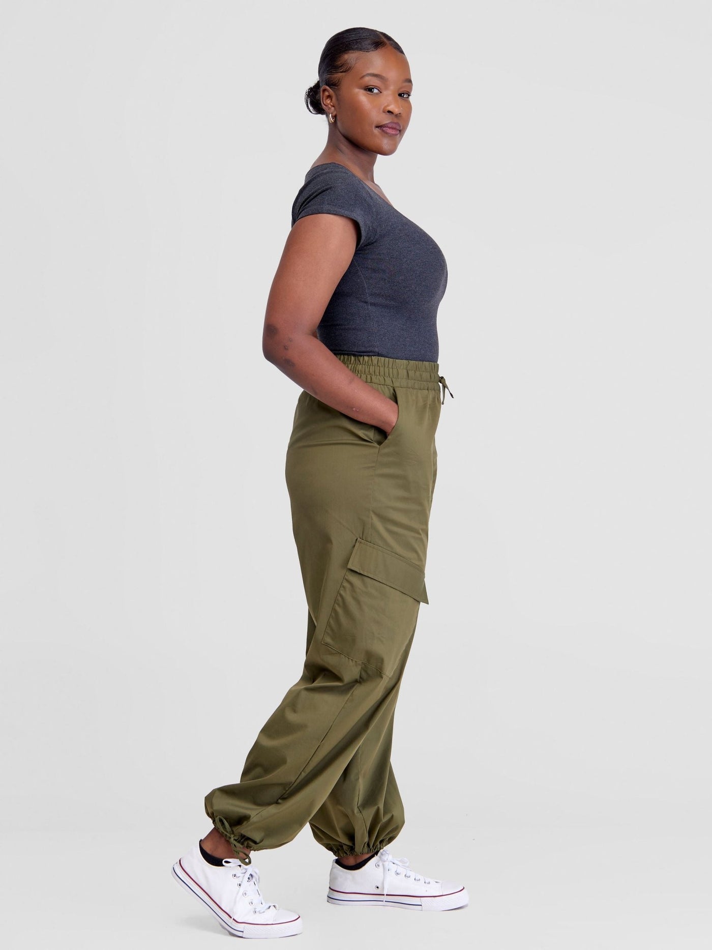 Safari Kamari Wide Leg Pants - Hunters Green - Shopzetu