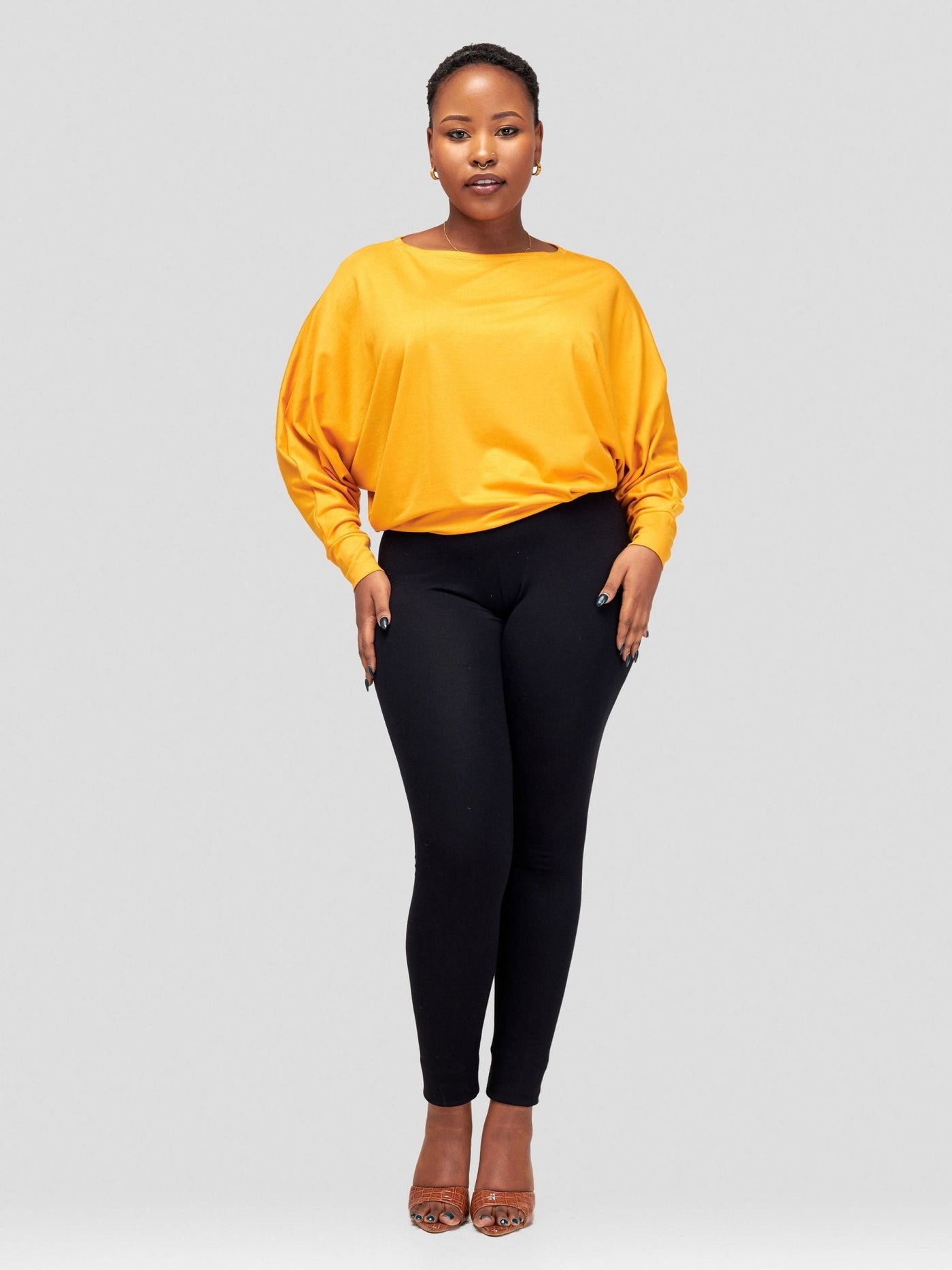 Vivo Bana Batwing Top - Mustard - Shopzetu