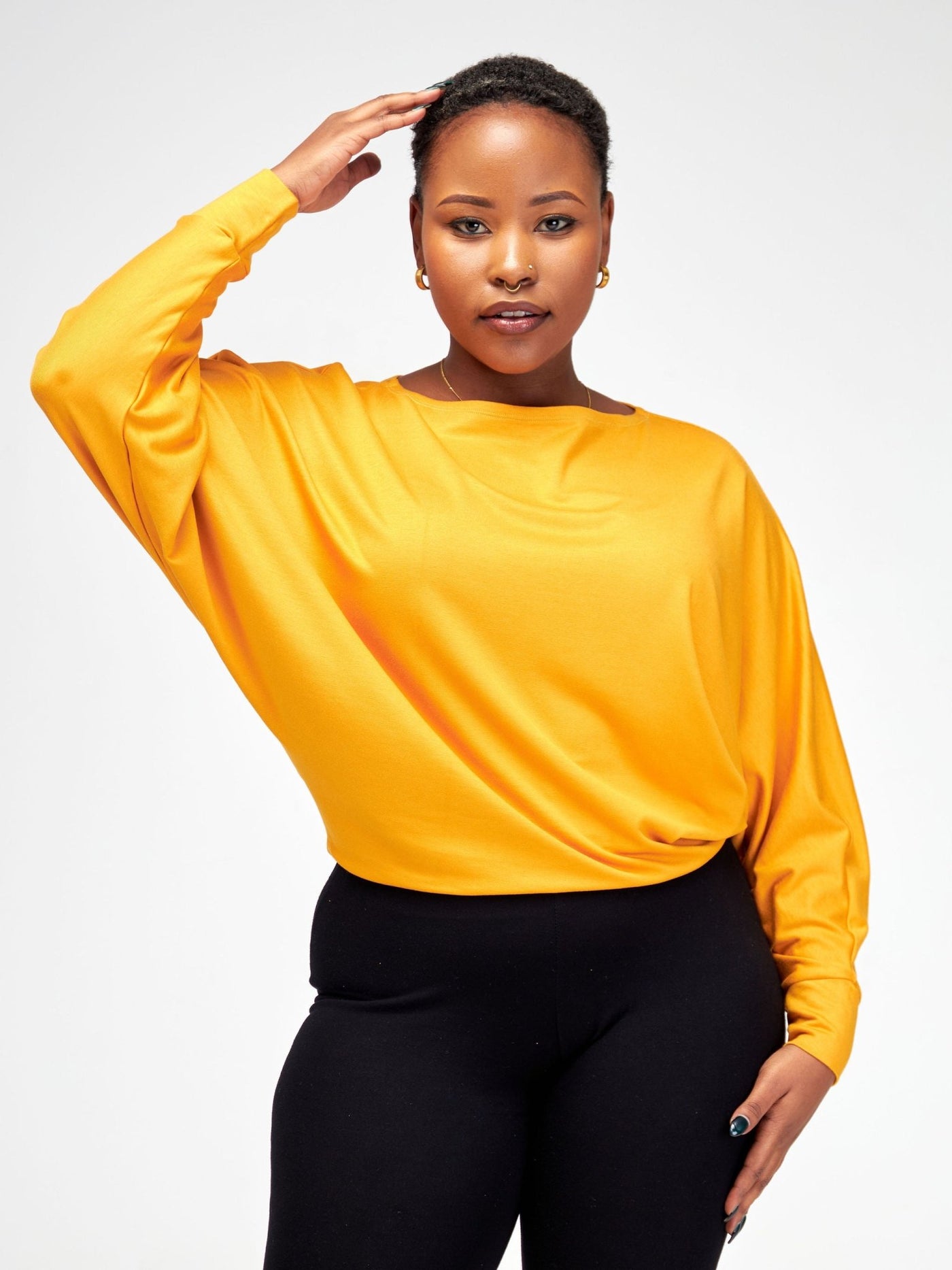 Vivo Bana Batwing Top - Mustard - Shopzetu