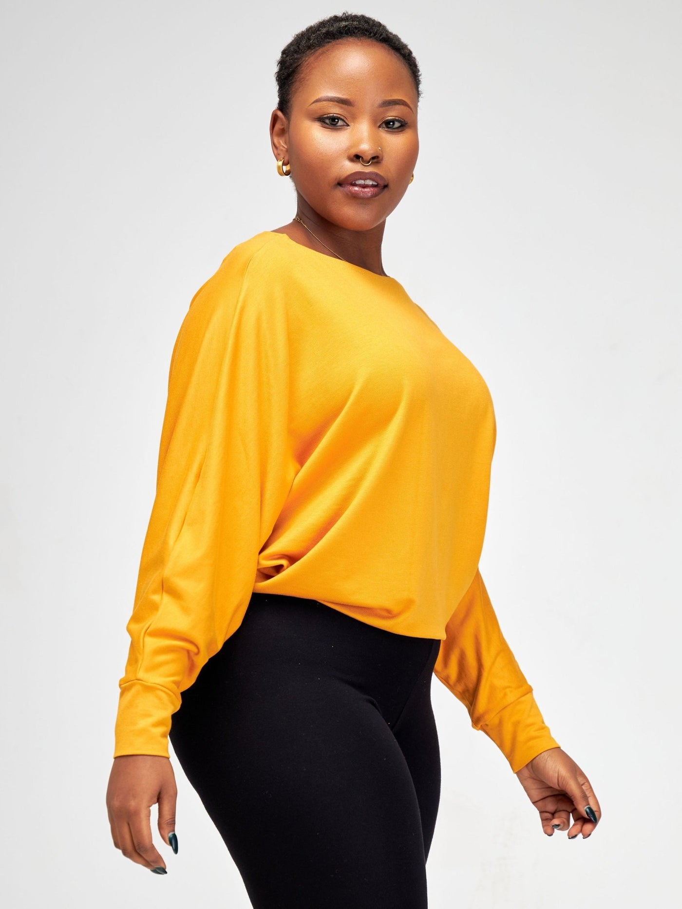 Vivo Bana Batwing Top - Mustard - Shopzetu