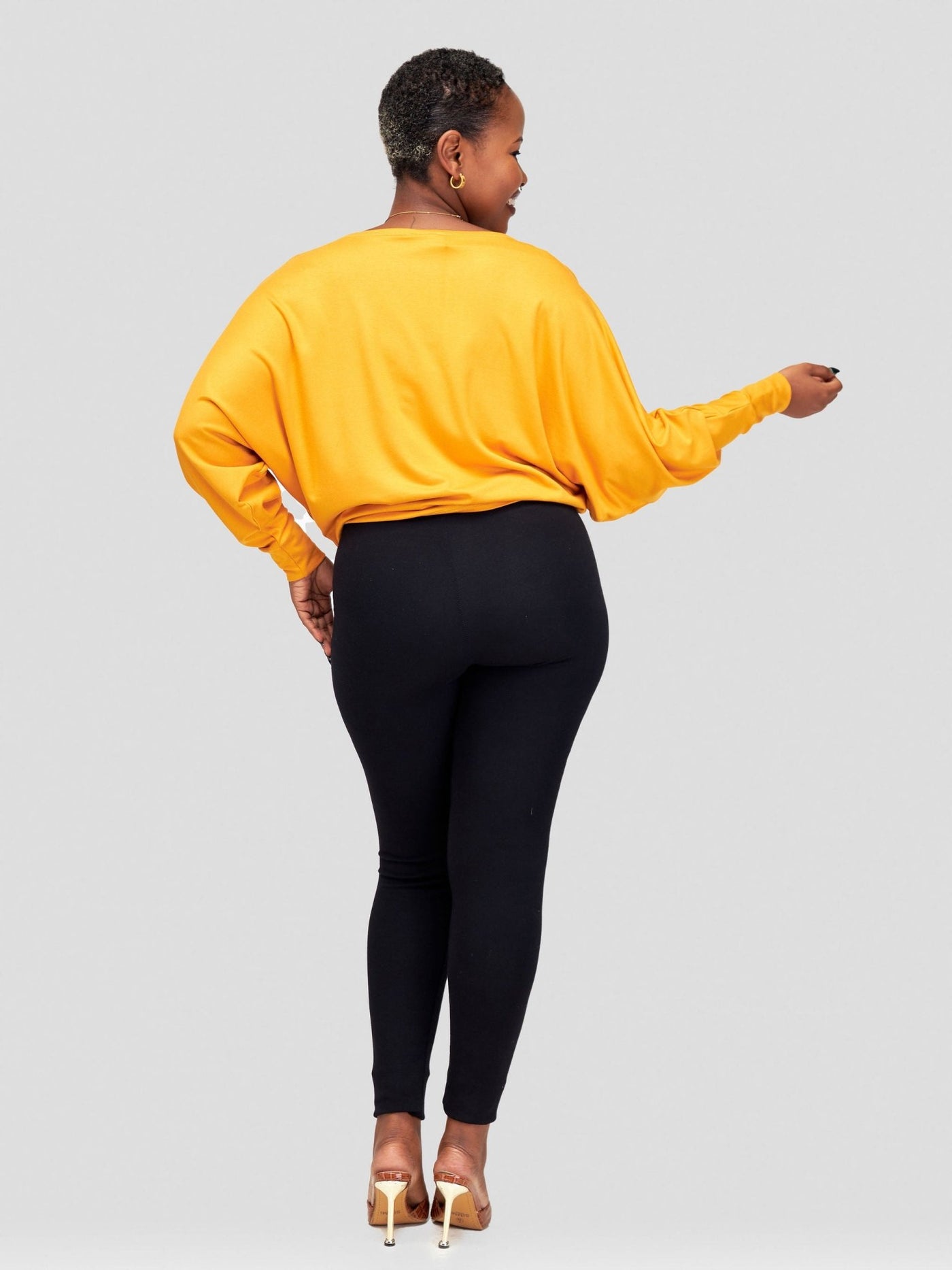 Vivo Bana Batwing Top - Mustard - Shopzetu