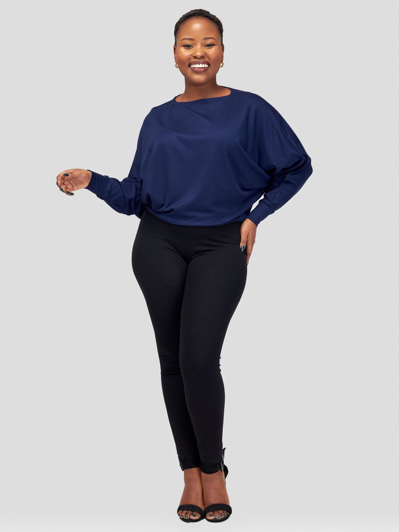 Vivo Bana Batwing Top - Navy Blue