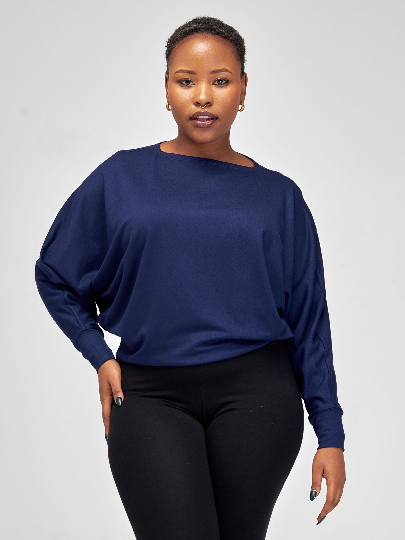 Vivo Bana Batwing Top - Navy Blue