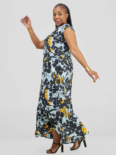 Lizola Elle Maxi Dress - Blue / Yellow - Shopzetu