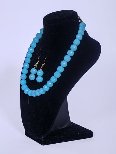 Klewisia Closet Shiny Pearls Necklace - Blue - Shopzetu