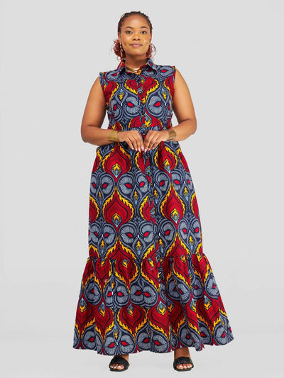 Ankara By Chimzy Fleck Dress - Multicolored - Shopzetu