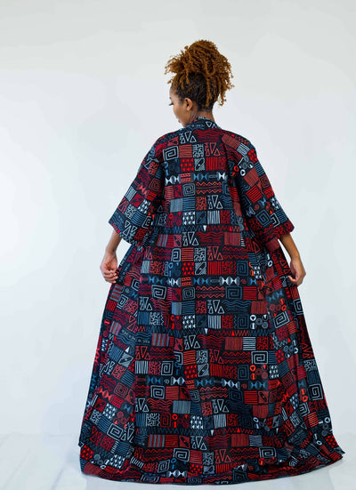 African Yuva Daisy Kimono - Blue - Shopzetu