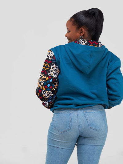 Khay Designs Denim Bomber Jacket - Blue