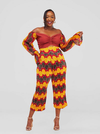 Nefpatra Africa Ankara Jumpsuit - Orange - Shopzetu