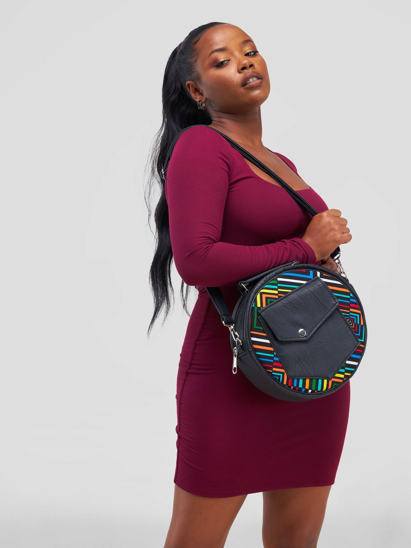 Khay Designs Tote Bag - Black Ankara