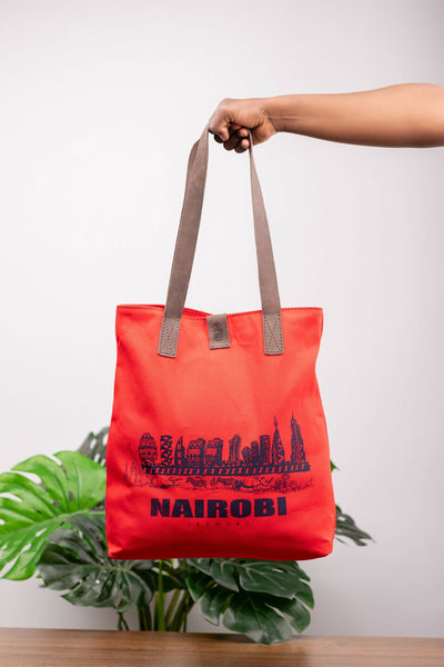 Eden Leather Nairobi Tote Bag - Red - Shopzetu