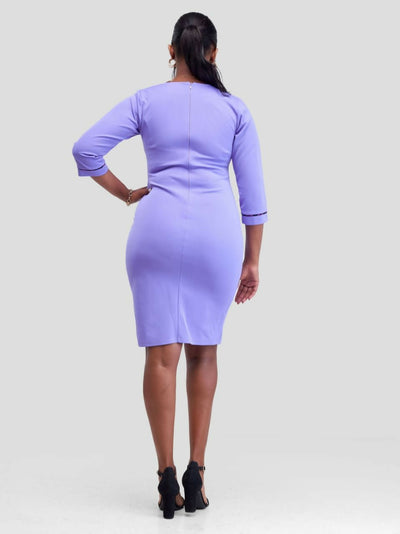 Timyt Urban Wear Kitenge Fusion office Dress - Lavender - Shopzetu