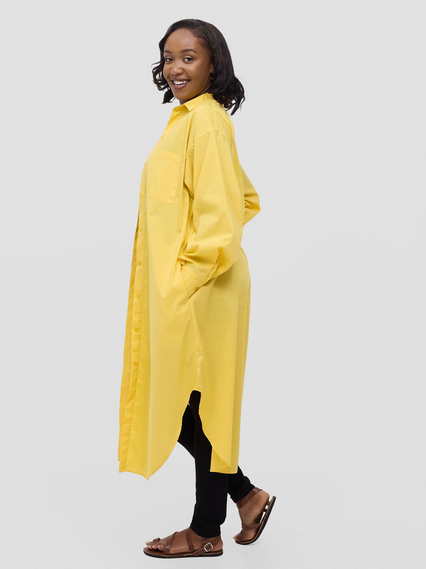 Safari Mansi Bishop Sleeve Shacket - Mustard