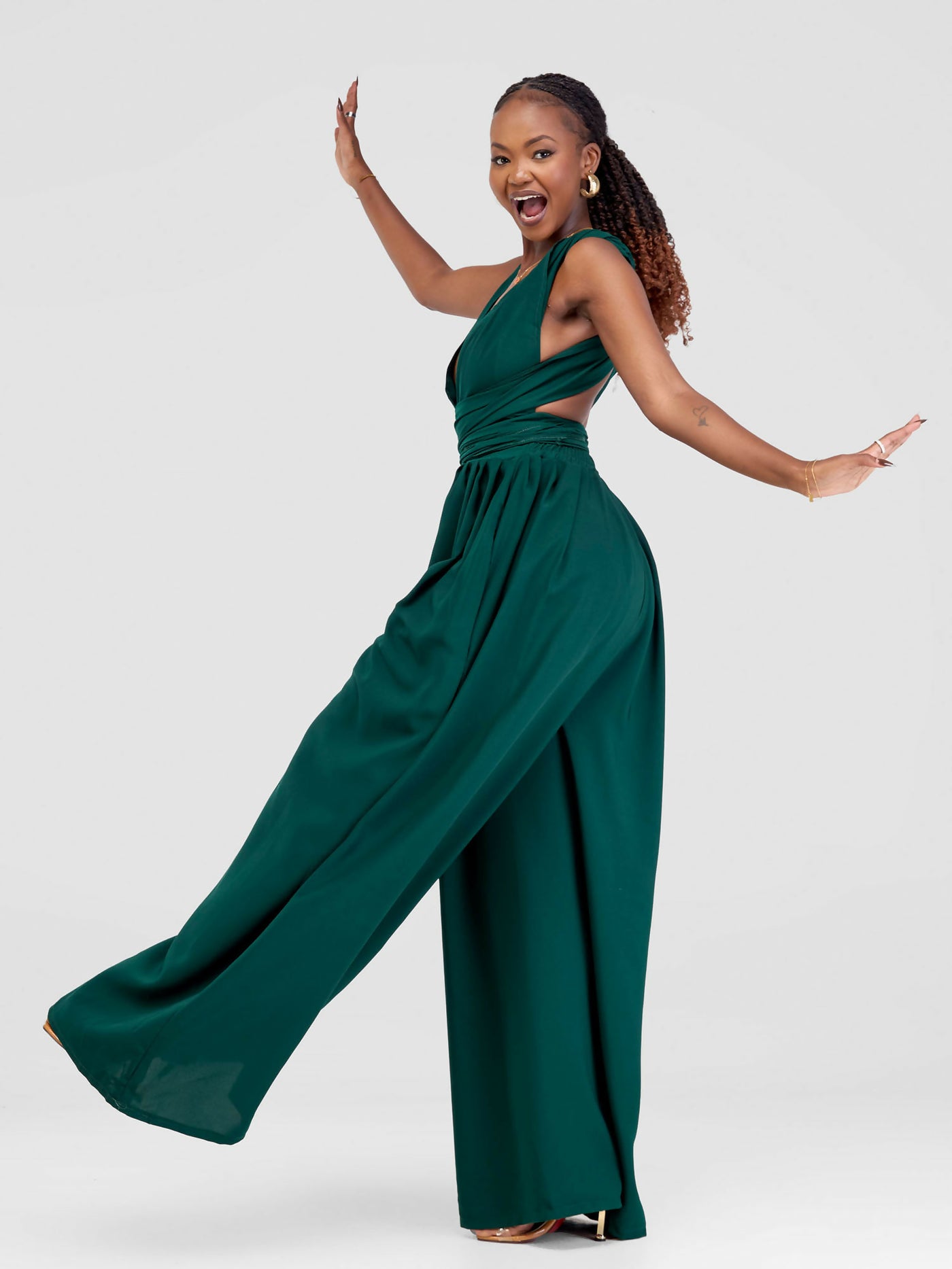 African Yuva Kericho Jumpsuit - Green