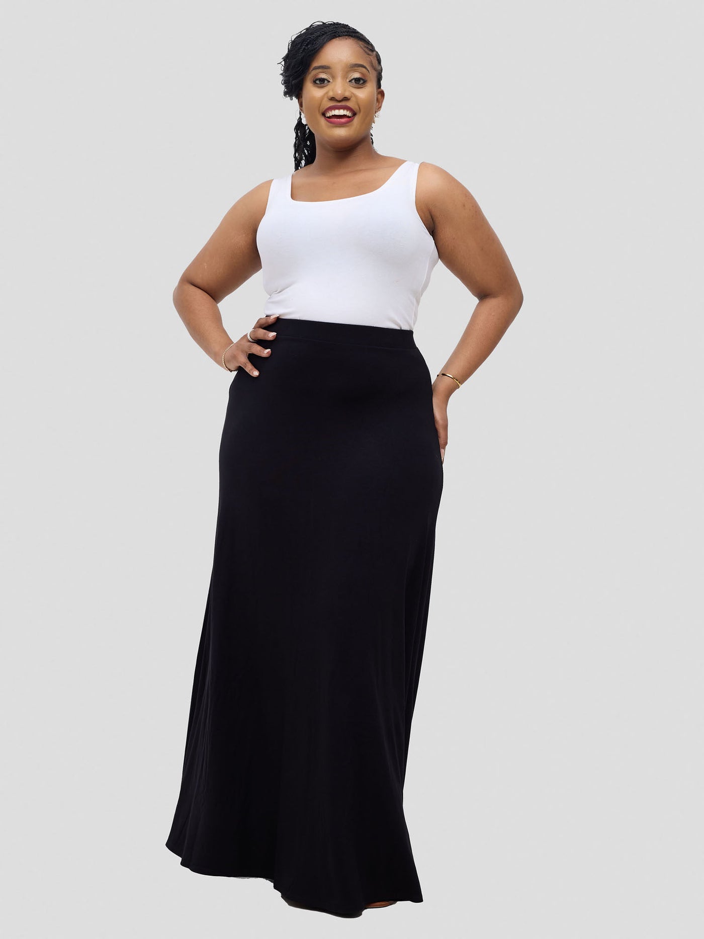 Basic A-line Maxi Skirt - Black