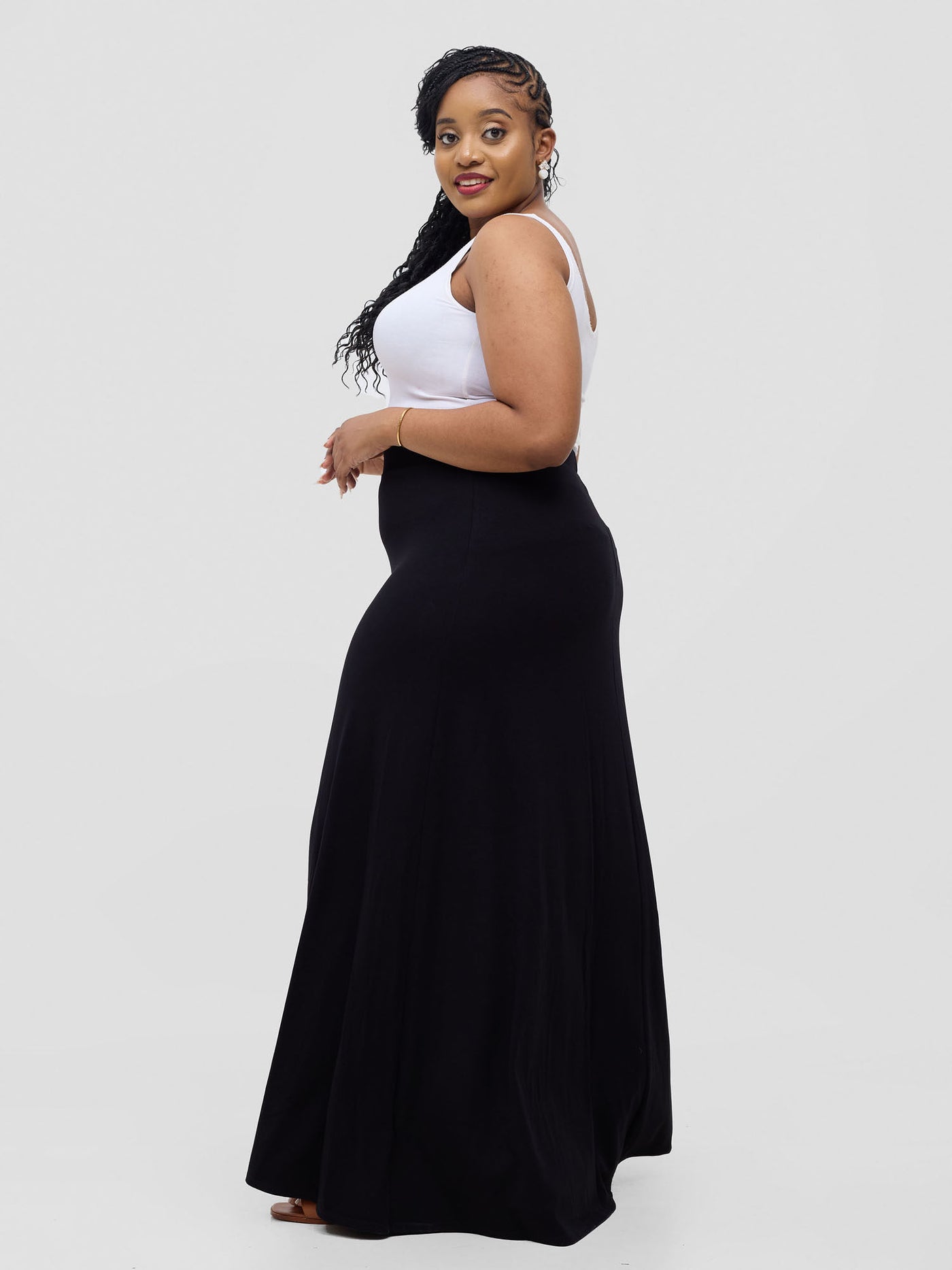 Basic A-line Maxi Skirt - Black