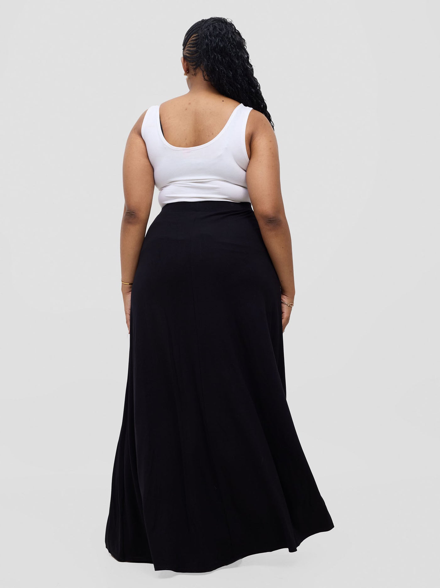 Basic A-line Maxi Skirt - Black