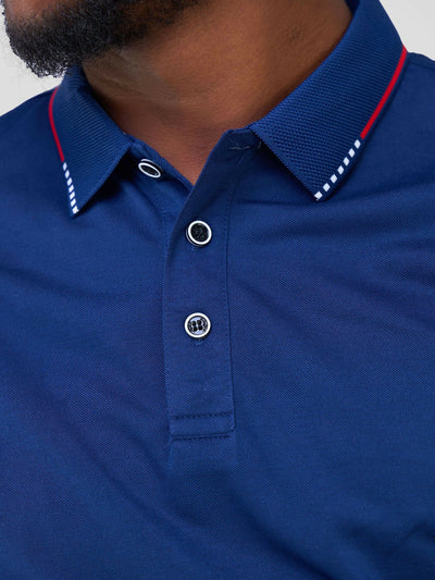 Short Sleeved Polo T-Shirt - Navy Blue - Shopzetu